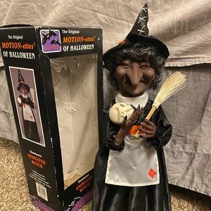 Vintage Halloween Telco Motion-ettes Animated Witch!  Works!  Original box!